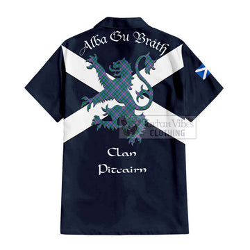 Pitcairn Tartan Lion Rampant Hawaiian Shirt Proudly Display Your Heritage with Alba Gu Brath and Clan Name - Tartan Vibes Clothing