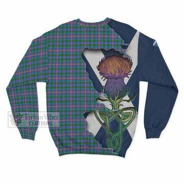 Tartan Vibes Clothing Pitcairn Tartan Family Crest Sweatshirt Scottish Thistle Celtic Inspired