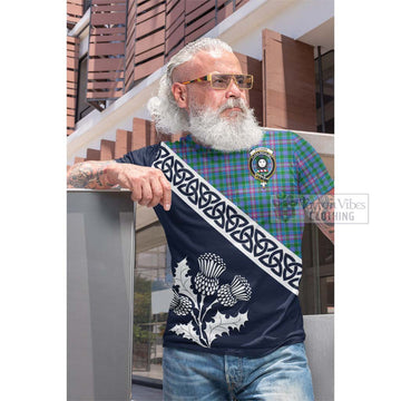 Pitcairn Tartan Cotton T-shirt Featuring Thistle and Scotland Map Men's Shirt - Tartan Vibes Clothing