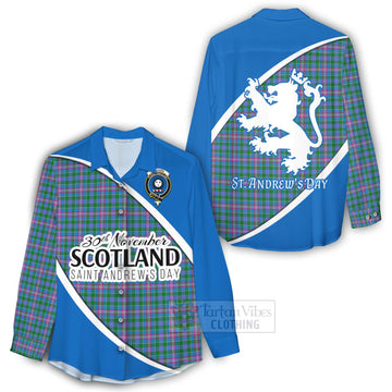 Pitcairn Family Crest Tartan Women's Casual Shirt Celebrate Saint Andrew's Day in Style - Tartan Vibes Clothing