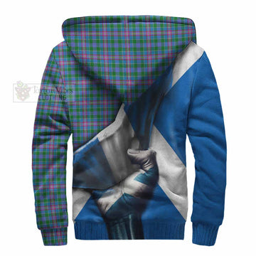 Pitcairn Tartan Sherpa Hoodie with Family Crest Scotland Patriotic Style - Tartan Vibes Clothing