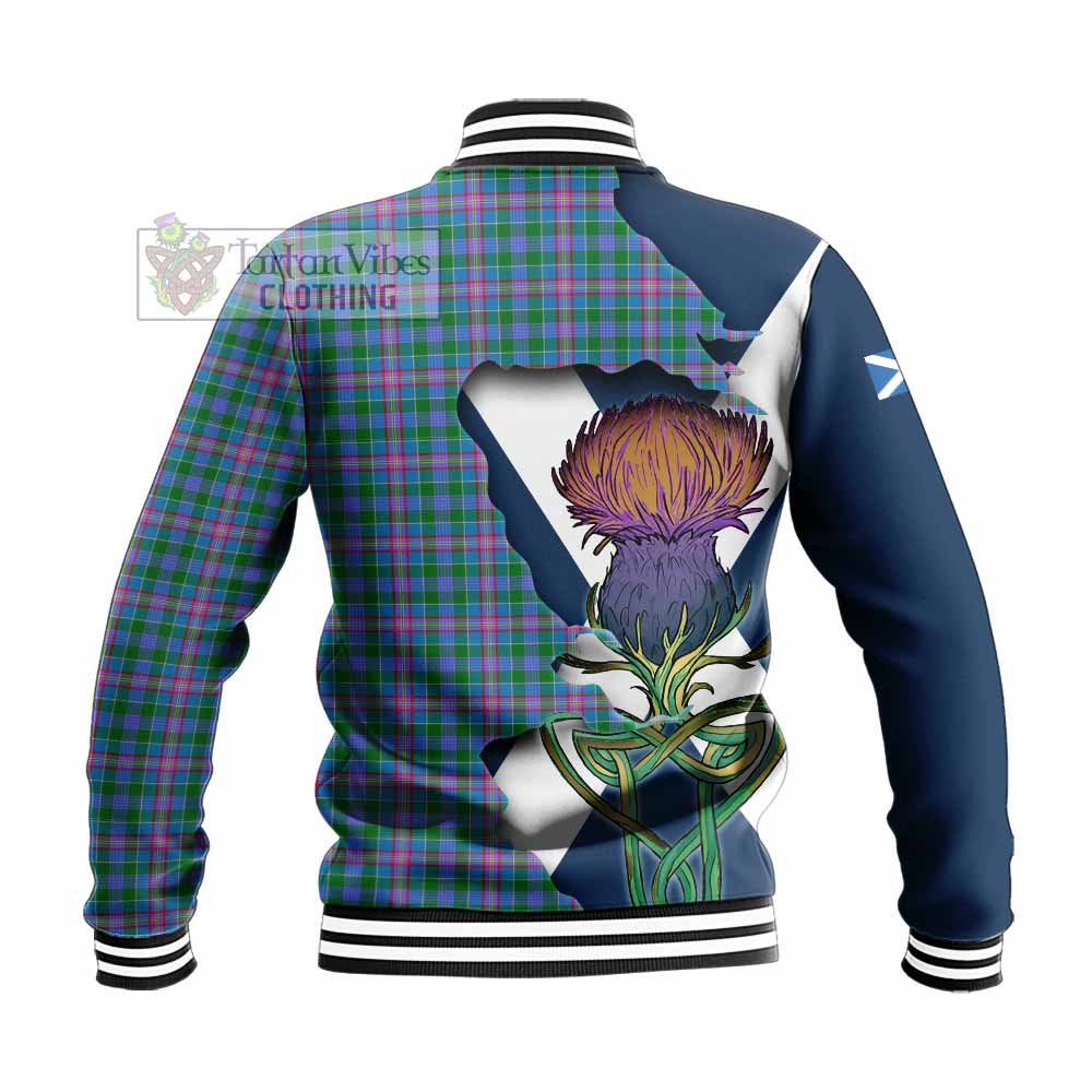 Pitcairn Tartan Family Crest Baseball Jacket Scottish Thistle Celtic Inspired - Tartan Vibes Clothing