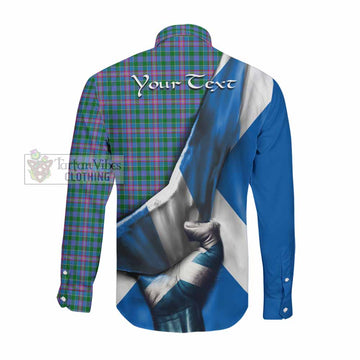 Pitcairn Tartan Long Sleeve Button Shirt with Family Crest Scotland Patriotic Style Men's Shirt - Tartan Vibes Clothing