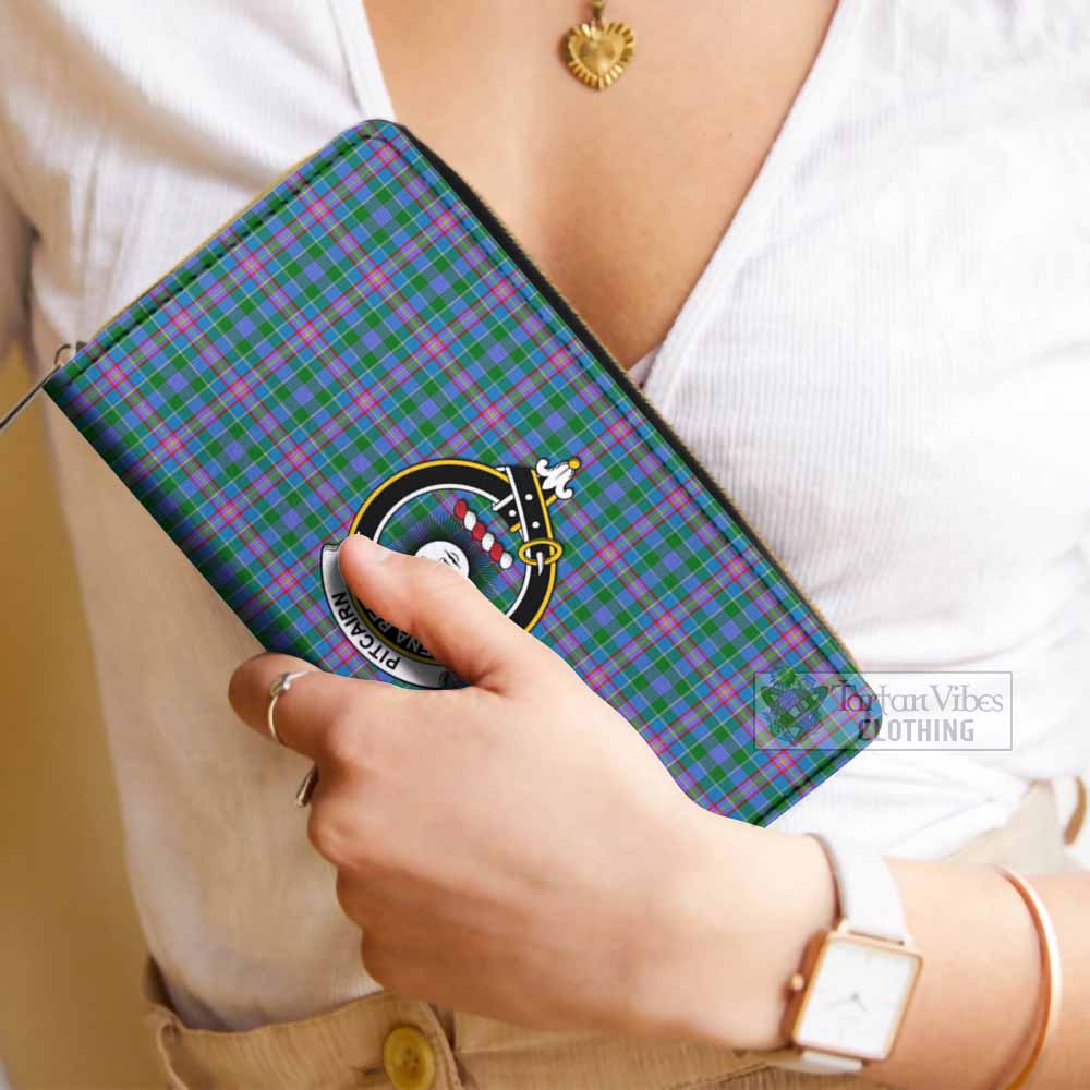 Pitcairn Tartan Women's Leather Wallet with Family Crest - Tartan Vibes Clothing