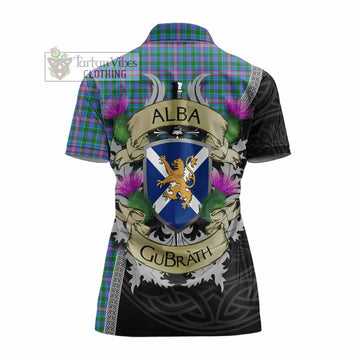 Pitcairn Tartan Family Crest Women's Polo Shirt Lion Rampant Royal Thistle Shield Celtic Inspired - Tartan Vibes Clothing