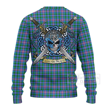 Pitcairn Tartan Ugly Sweater with Family Crest Celtic Skull Style - Tartan Vibes Clothing