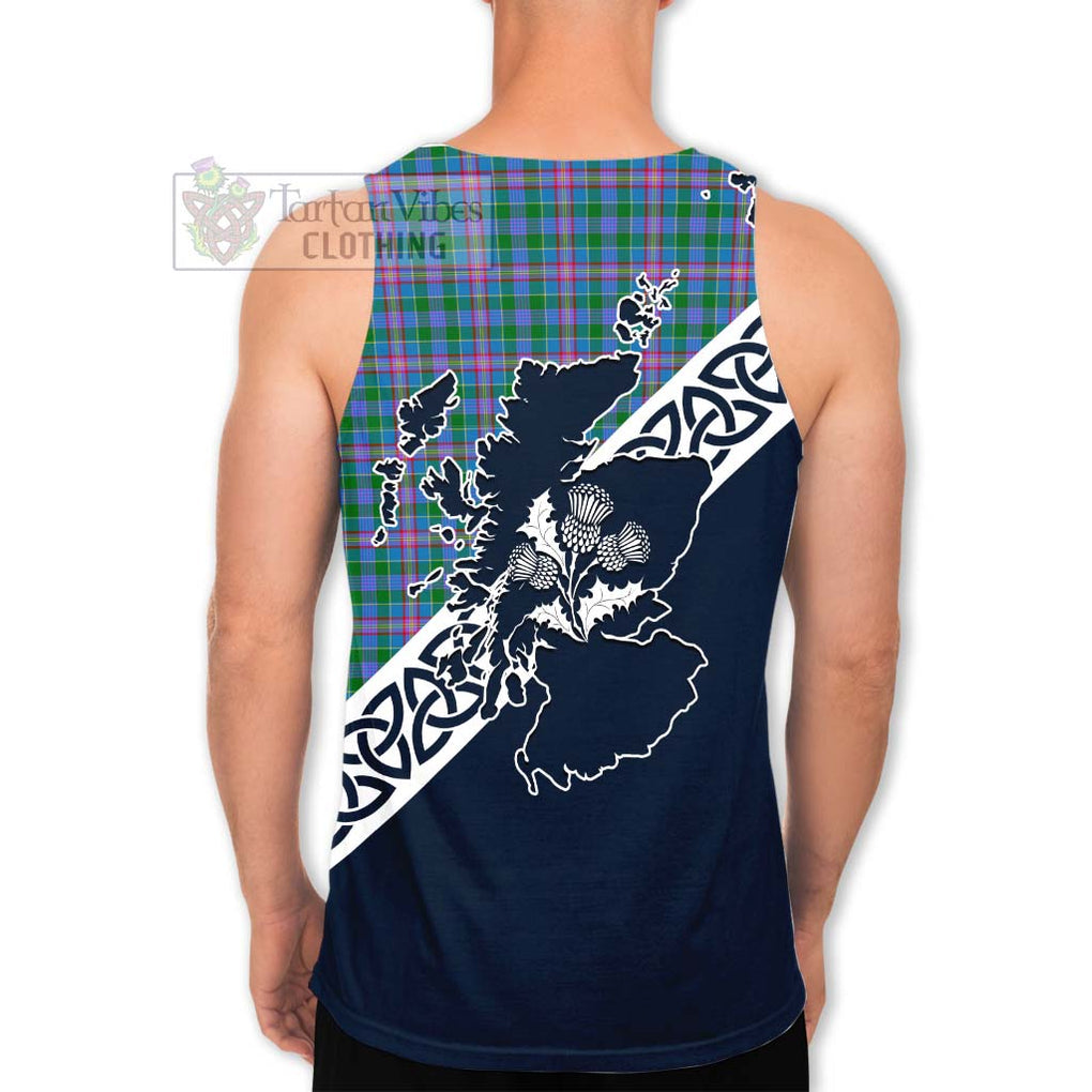 Pitcairn Tartan Men's Tank Top Featuring Thistle and Scotland Map - Tartan Vibes Clothing