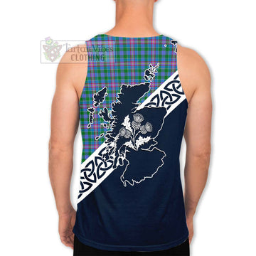 Pitcairn Tartan Men's Tank Top Featuring Thistle and Scotland Map - Tartan Vibes Clothing