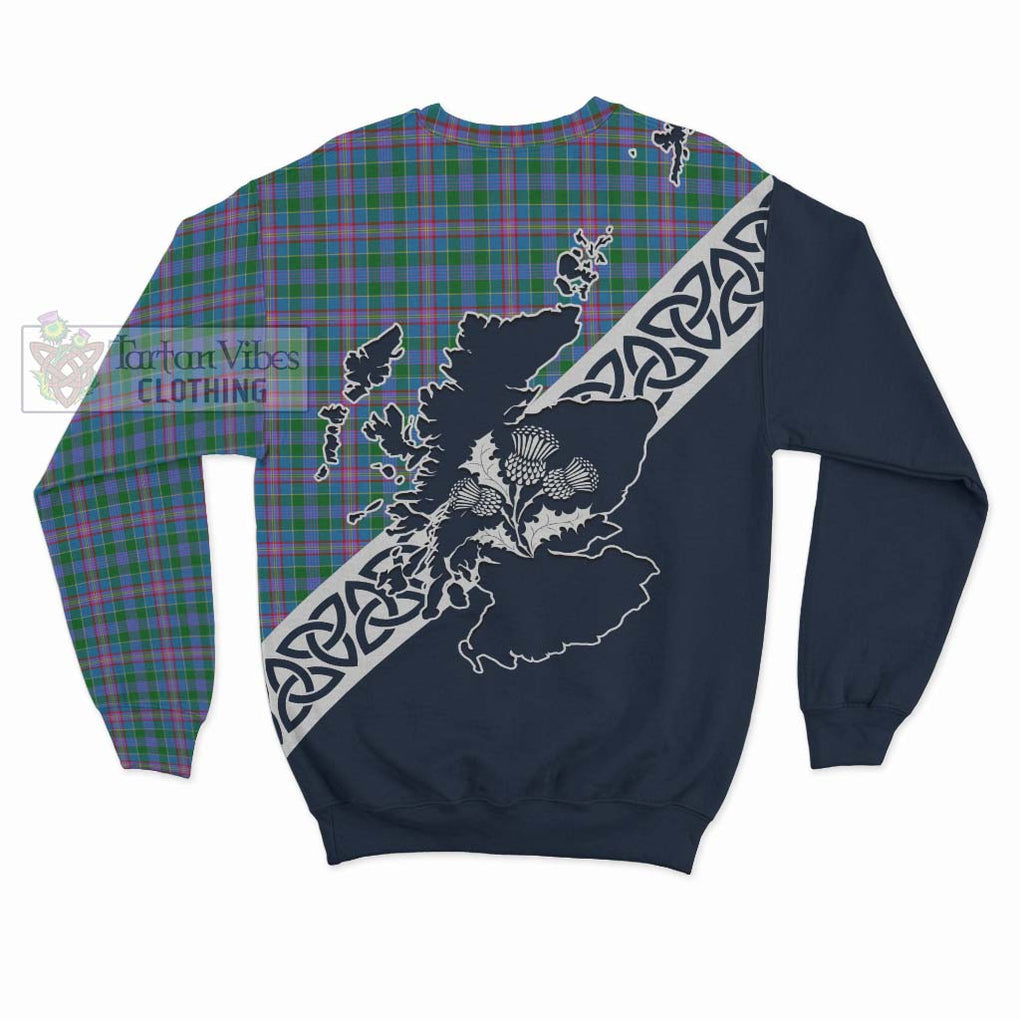 Pitcairn Tartan Sweatshirt Featuring Thistle and Scotland Map - Tartan Vibes Clothing