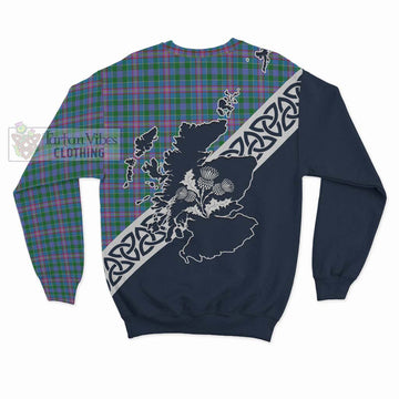 Pitcairn Tartan Sweatshirt Featuring Thistle and Scotland Map - Tartan Vibes Clothing