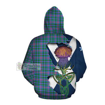 Tartan Vibes Clothing Pitcairn Tartan Family Crest Cotton Hoodie Scottish Thistle Celtic Inspired