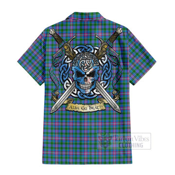 Pitcairn Tartan Hawaiian Shirt with Family Crest Celtic Skull Style - Tartan Vibes Clothing