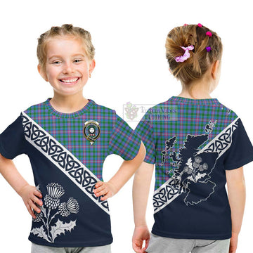 Pitcairn Tartan Kid T-Shirt Featuring Thistle and Scotland Map - Tartan Vibes Clothing