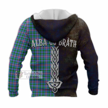 Pitcairn Tartan Family Crest Knitted Hoodie Alba Gu Brath Be Brave Lion Ancient Style - Tartan Vibes Clothing