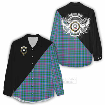 Pitcairn Tartan Women's Casual Shirt with Family Crest and Military Logo Style - Tartan Vibes Clothing