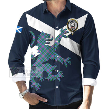Pitcairn Tartan Lion Rampant Long Sleeve Button Shirt Proudly Display Your Heritage with Alba Gu Brath and Clan Name Men's Shirt - Tartan Vibes Clothing