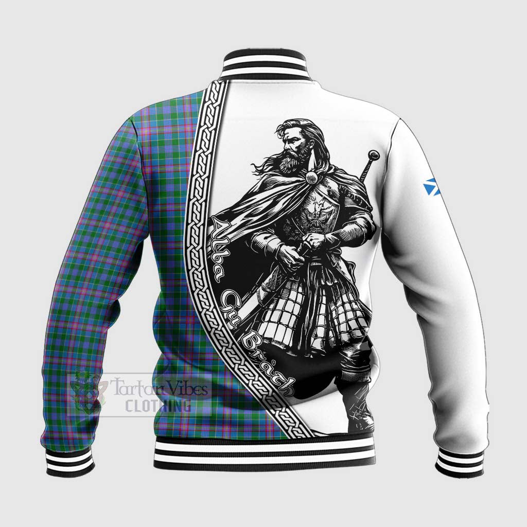 Pitcairn Tartan Clan Crest Baseball Jacket with Highlander Warrior Celtic Style - Tartan Vibes Clothing
