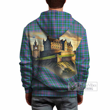 Pitcairn Tartan Family Crest Hoodie with Scottish Ancient Castle Style - Tartan Vibes Clothing