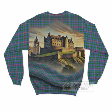 Pitcairn Tartan Family Crest Sweatshirt with Scottish Ancient Castle Style - Tartan Vibes Clothing