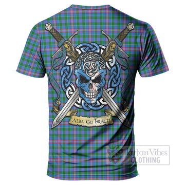 Pitcairn Tartan T-Shirt with Family Crest Celtic Skull Style - Tartan Vibes Clothing