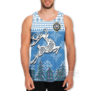 Pitcairn Clan Christmas Men's Tank Top Celtic Reindeer Style - Tartan Vibes Clothing