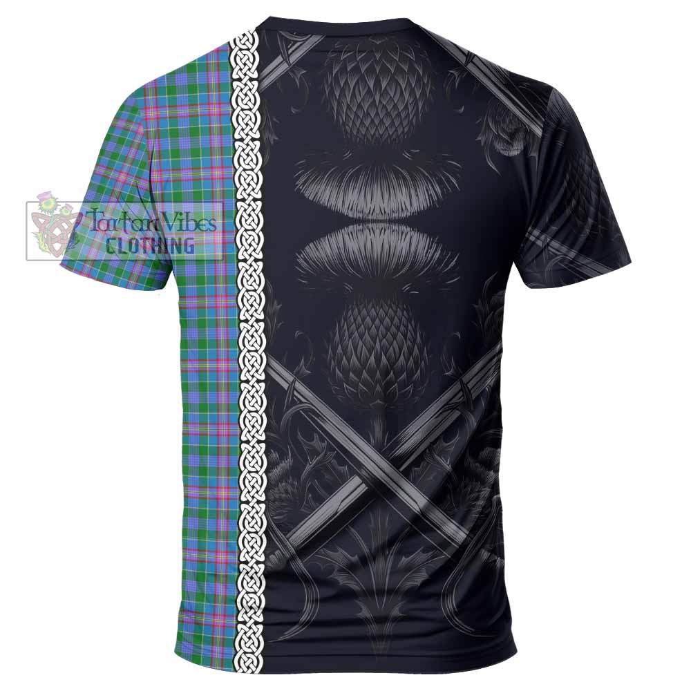 Pitcairn Tartan T-Shirt with Family Crest Cross Sword Thistle Celtic Vibes - Tartan Vibes Clothing