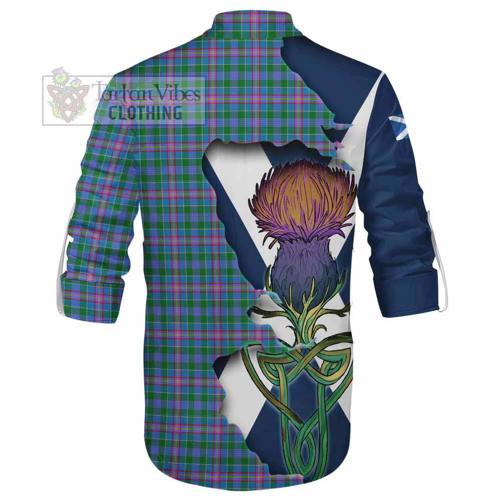 Pitcairn Tartan Family Crest Ghillie Kilt Shirt Scottish Thistle Celtic Inspired - Tartan Vibes Clothing
