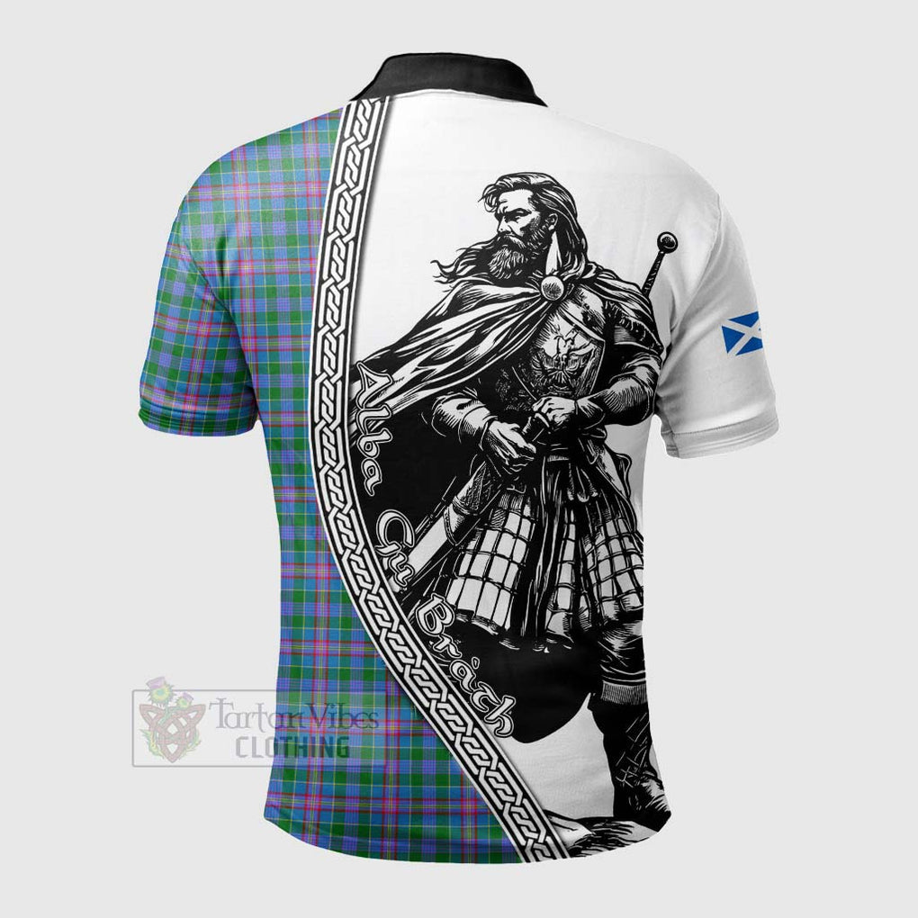 Pitcairn Tartan Clan Crest Polo Shirt with Highlander Warrior Celtic Style - Tartan Vibes Clothing