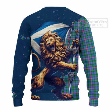 Pitcairn Tartan Family Crest Knitted Sweater with Scottish Majestic Lion - Tartan Vibes Clothing