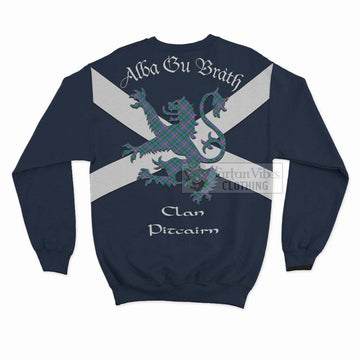 Pitcairn Tartan Lion Rampant Sweatshirt Proudly Display Your Heritage with Alba Gu Brath and Clan Name - Tartan Vibes Clothing
