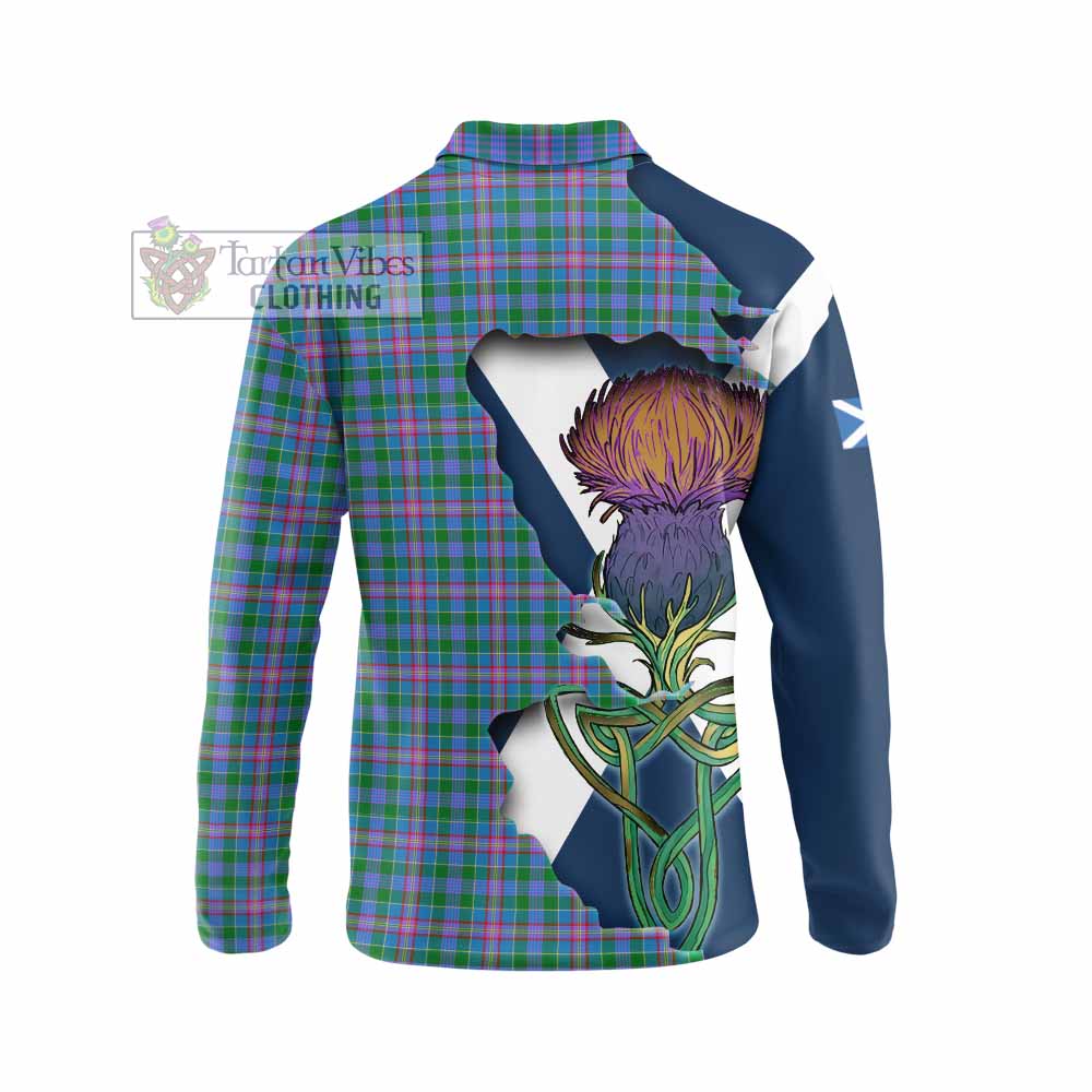 Pitcairn Tartan Family Crest Long Sleeve Polo Shirt Scottish Thistle Celtic Inspired - Tartan Vibes Clothing