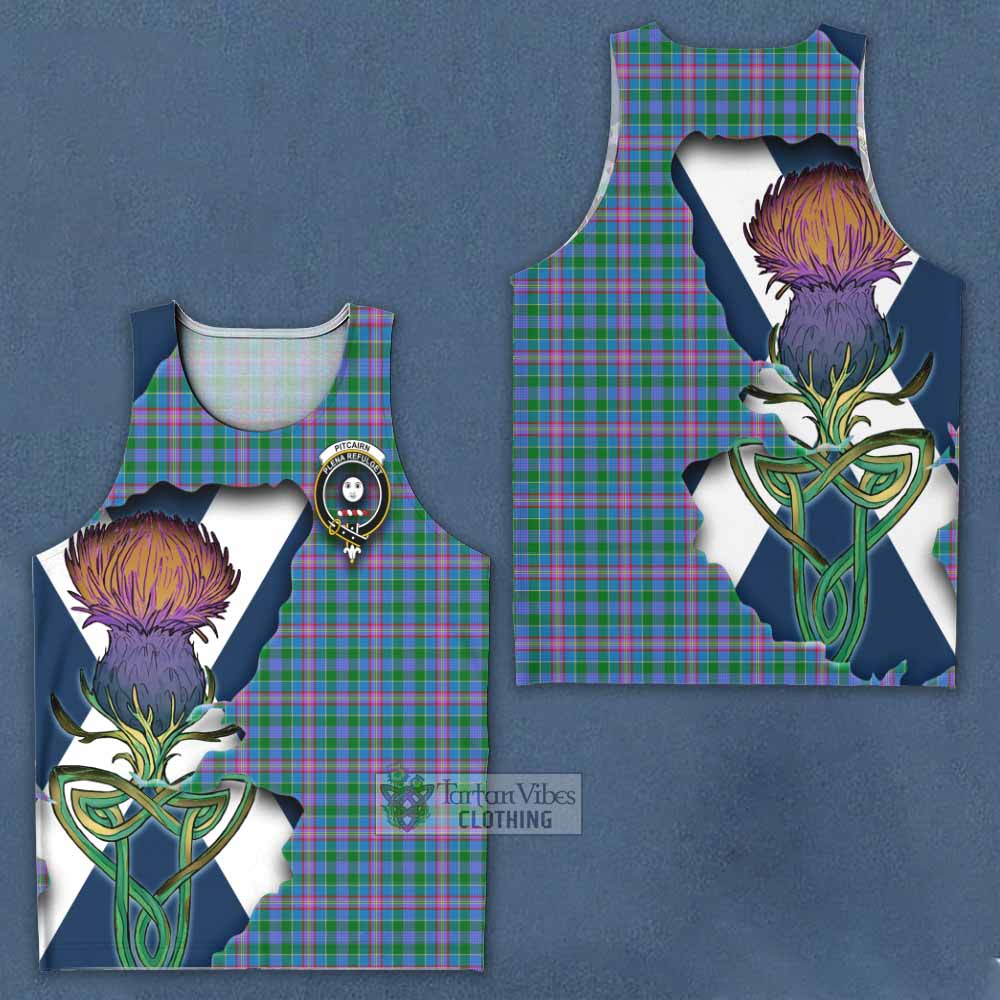 Pitcairn Tartan Family Crest Men's Tank Top Scottish Thistle Celtic Inspired - Tartan Vibes Clothing