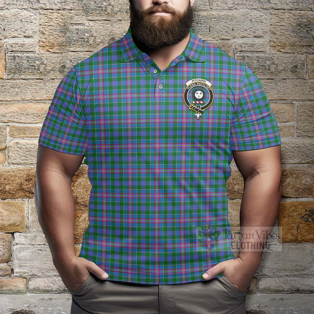 Pitcairn Tartan Polo Shirt with Family Crest Celtic Skull Style - Tartan Vibes Clothing