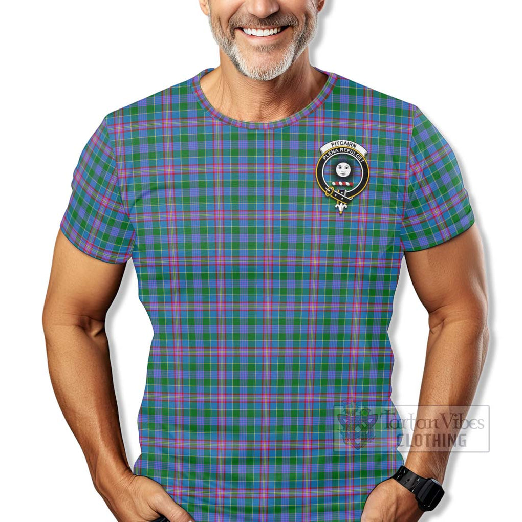 Pitcairn Tartan T-Shirt with Family Crest Celtic Skull Style - Tartan Vibes Clothing