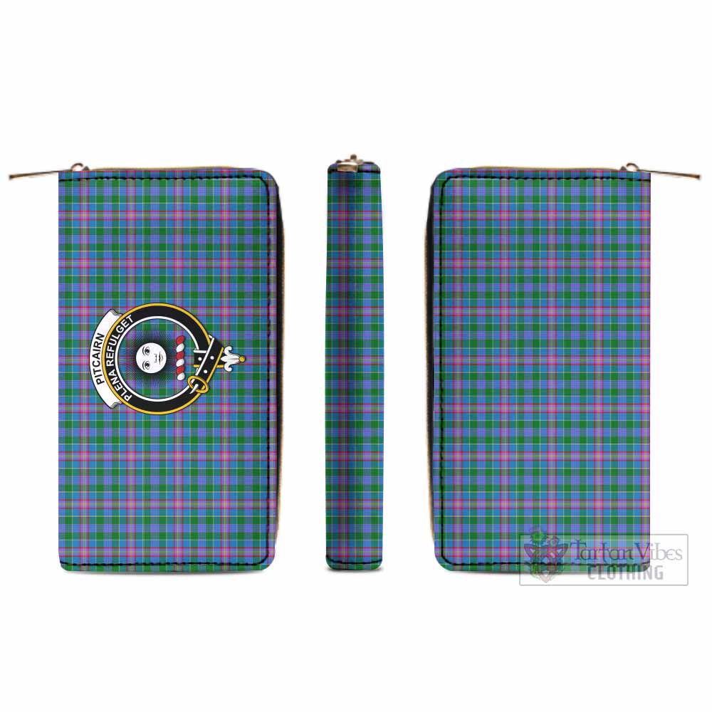 Pitcairn Tartan Women's Leather Wallet with Family Crest - Tartan Vibes Clothing
