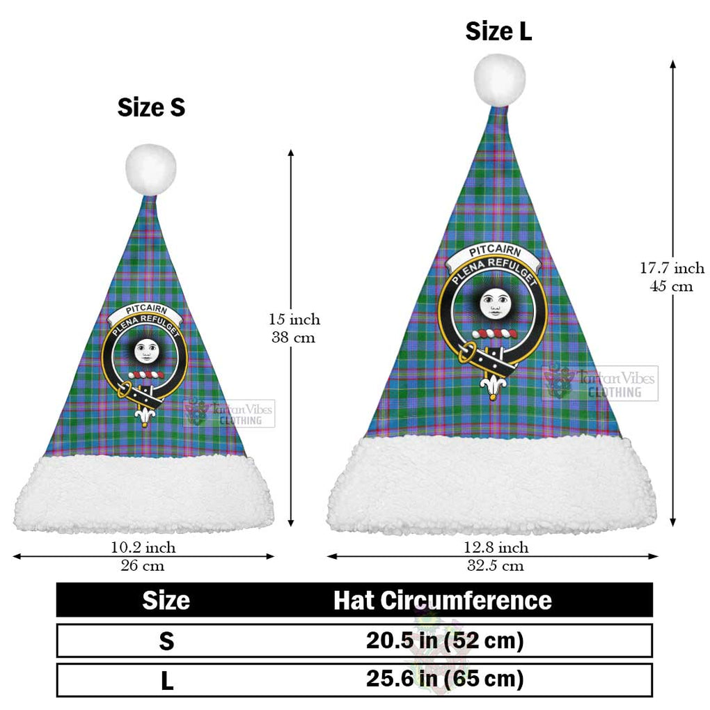 Pitcairn Tartan Christmas Santa Hats with Family Crest Christmas Hat L 25.6in (65cm) - Tartan Vibes Clothing