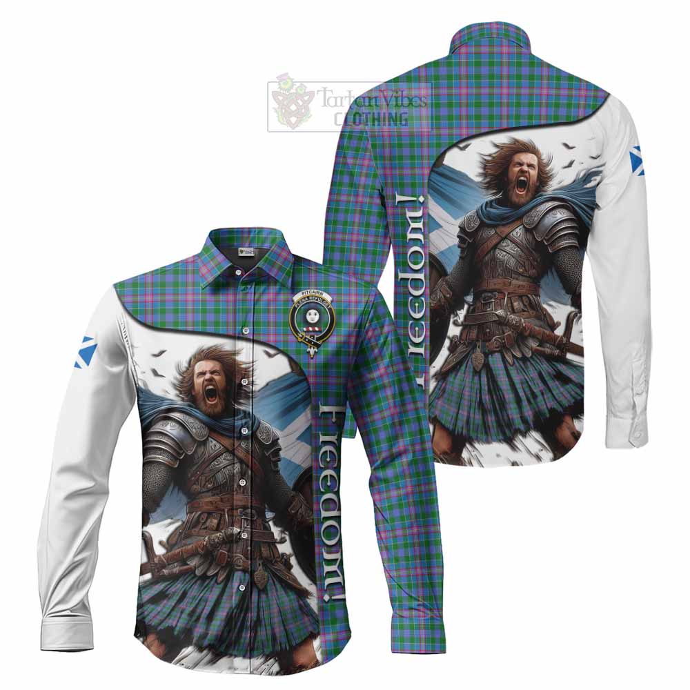 Pitcairn Crest Tartan Long Sleeve Button Shirt Inspired by the Freedom of Scottish Warrior - Tartan Vibes Clothing