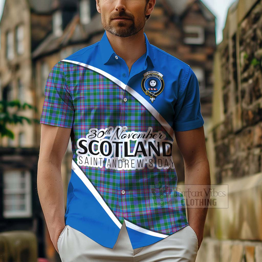 Pitcairn Family Crest Tartan Hawaiian Shirt Celebrate Saint Andrew's Day in Style - Tartan Vibes Clothing