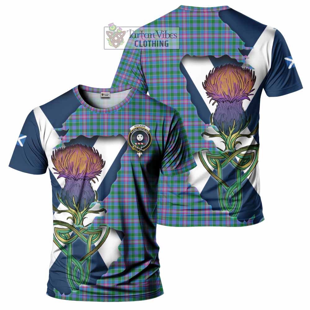 Pitcairn Tartan Family Crest T-Shirt Scottish Thistle Celtic Inspired - Tartan Vibes Clothing