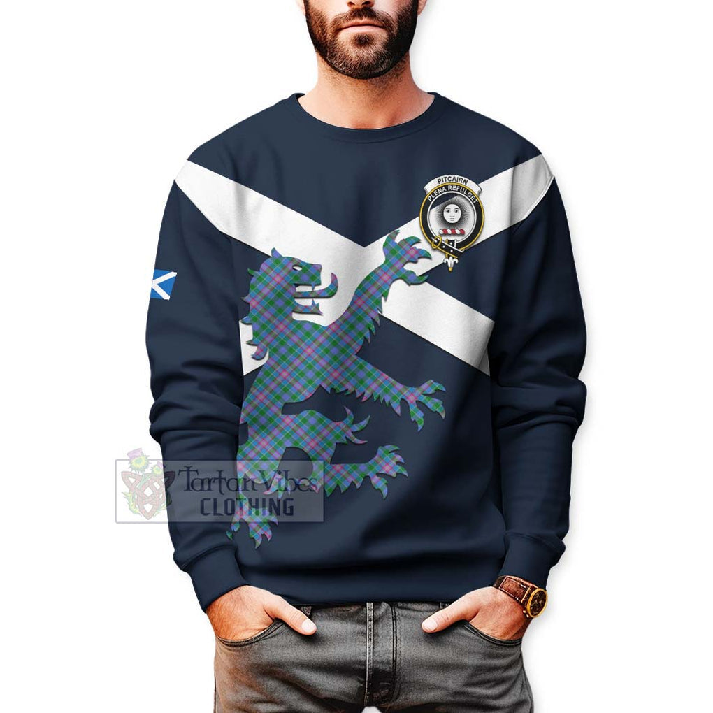 Pitcairn Tartan Lion Rampant Sweatshirt Proudly Display Your Heritage with Alba Gu Brath and Clan Name - Tartan Vibes Clothing
