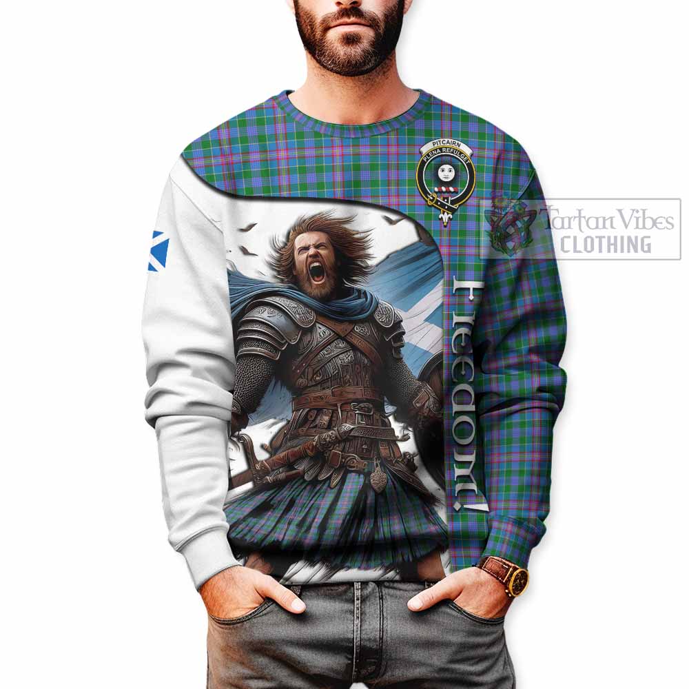 Pitcairn Crest Tartan Sweatshirt Inspired by the Freedom of Scottish Warrior - Tartan Vibes Clothing