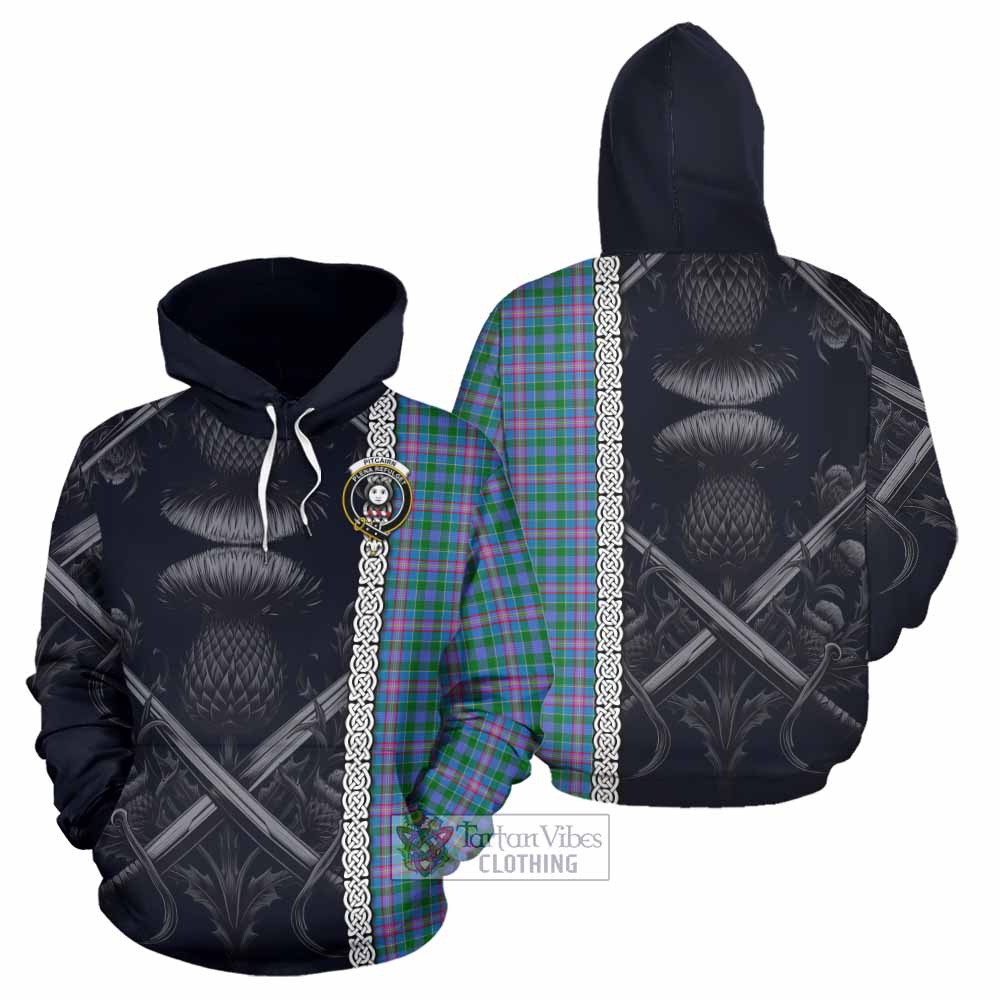 Pitcairn Tartan Hoodie with Family Crest Cross Sword Thistle Celtic Vibes - Tartan Vibes Clothing