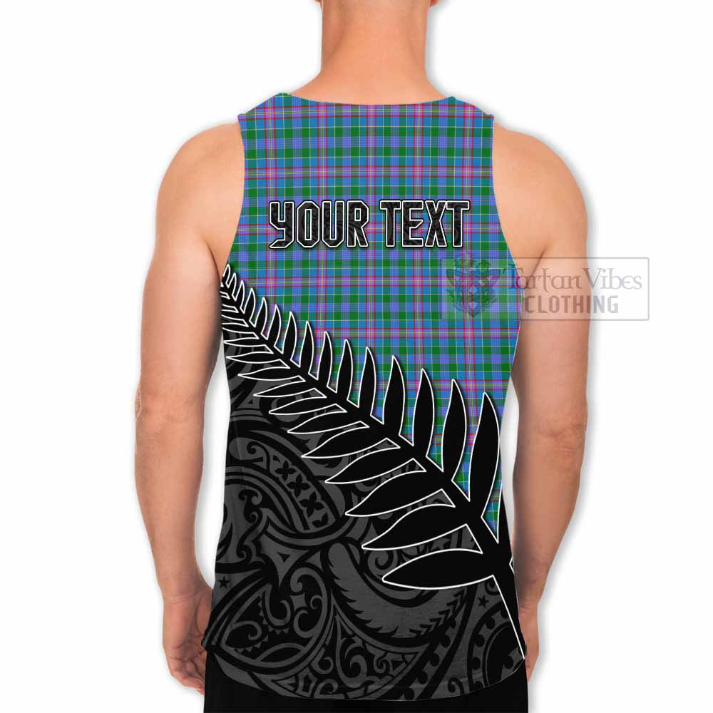 Pitcairn Crest Tartan Men's Tank Top with New Zealand Silver Fern Half Style - Tartan Vibes Clothing
