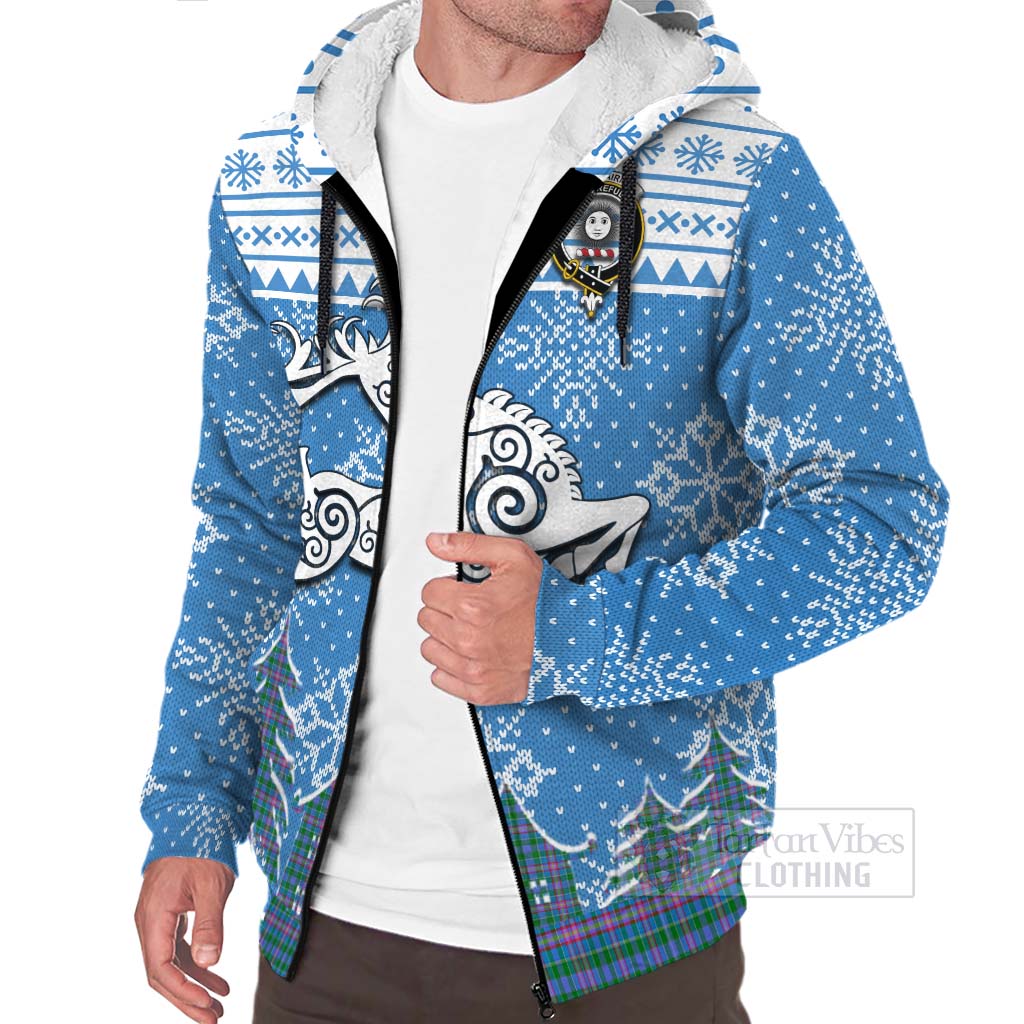 Pitcairn Clan Christmas Sherpa Hoodie Celtic Reindeer Style Unisex - Tartan Vibes Clothing