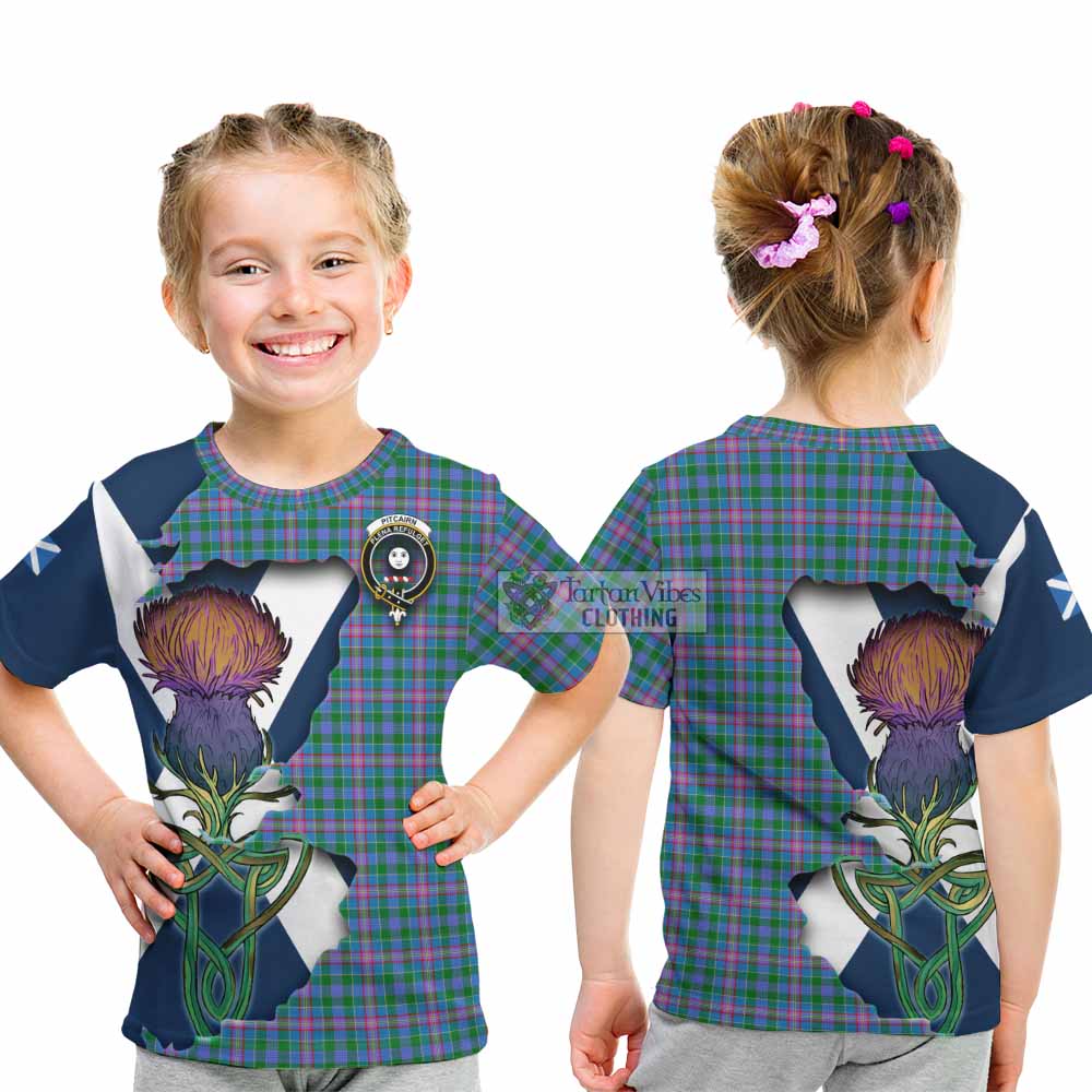 Pitcairn Tartan Family Crest Kid T-Shirt Scottish Thistle Celtic Inspired - Tartan Vibes Clothing