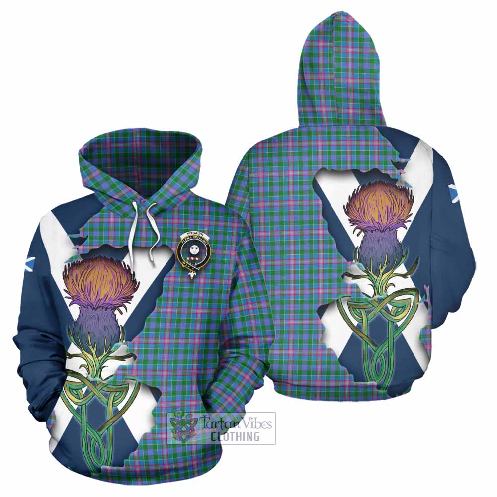 Pitcairn Tartan Family Crest Hoodie Scottish Thistle Celtic Inspired - Tartan Vibes Clothing
