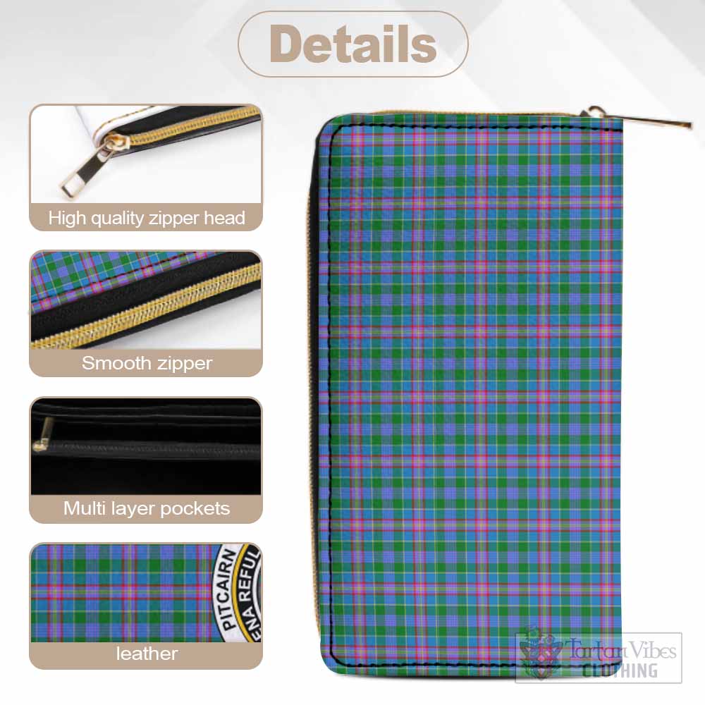 Pitcairn Tartan Women's Leather Wallet with Family Crest - Tartan Vibes Clothing