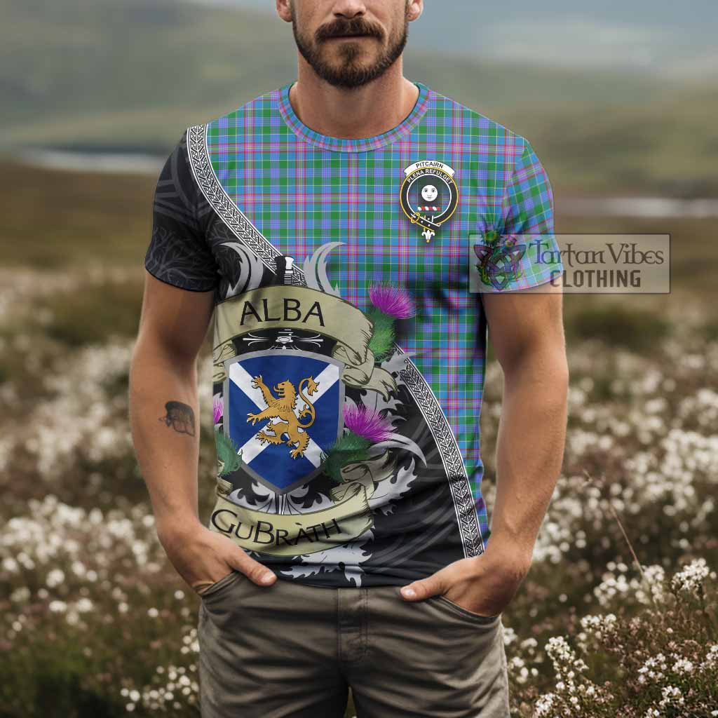 Pitcairn Tartan Family Crest T-Shirt Lion Rampant Royal Thistle Shield Celtic Inspired - Tartan Vibes Clothing