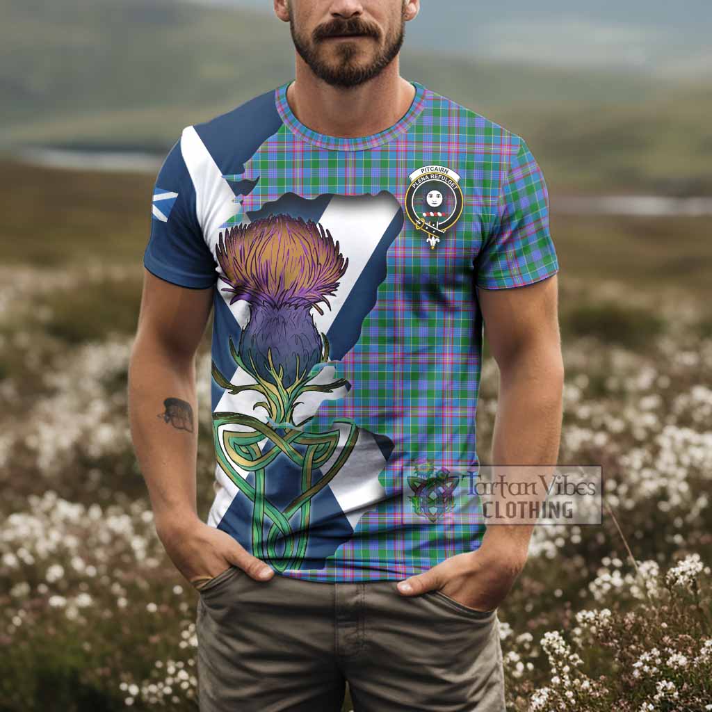 Pitcairn Tartan Family Crest T-Shirt Scottish Thistle Celtic Inspired - Tartan Vibes Clothing