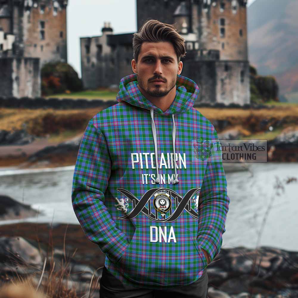 Pitcairn Tartan Cotton Hoodie with Family Crest DNA In Me Style - Tartan Vibes Clothing